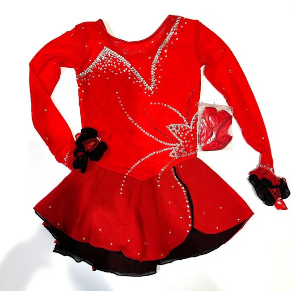 Used twice-Figure Skating Dress Girl Size 8 (4~6T 110~120cm) - Picture 1 of 11
